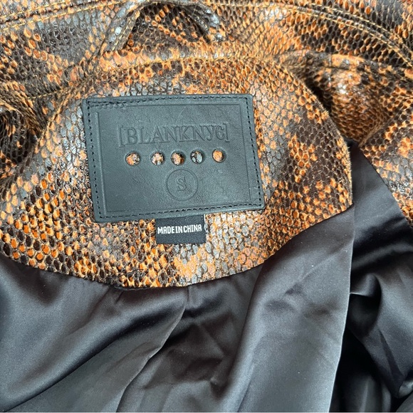 BLANK NYC WORD OF MOUTH SNAKE PRINT FAUX LEATHER FRINGE ZIP UP JACKET SIZE SMALL - Picture 15 of 16